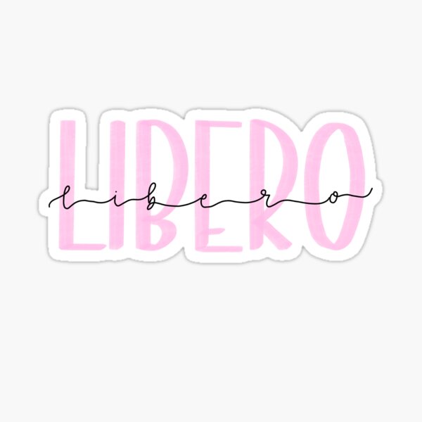 Pink Hand lettering Libero Design Sticker