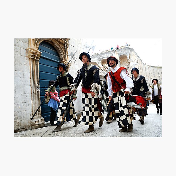 Medieval soldiers in Dobrovnik, Croatia Photographic Print