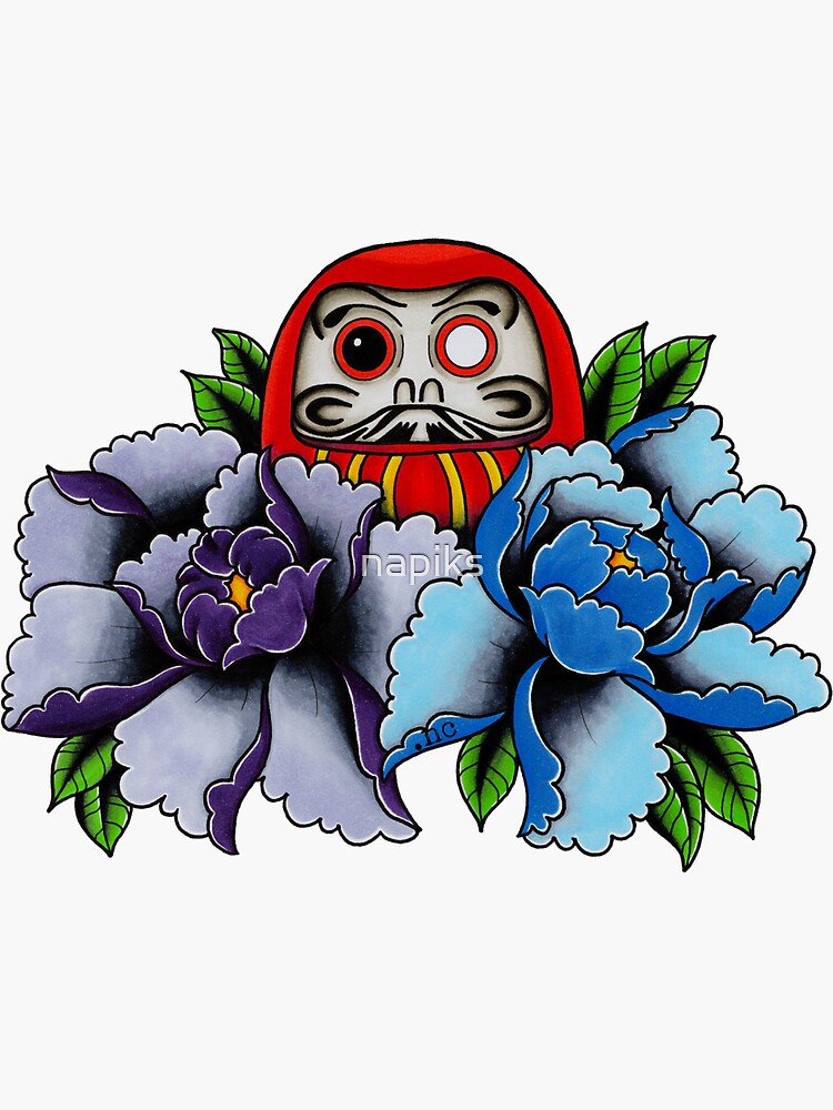 Daruma Doll tattoo sticker