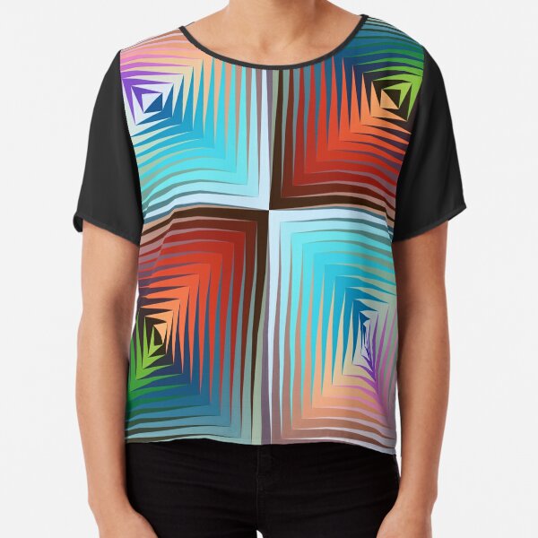 Clothing, Victor #Vasarely, was a Hungarian-French #artist, who is widely accepted as a #grandfather and leader of the #OpArt movement Chiffon Top