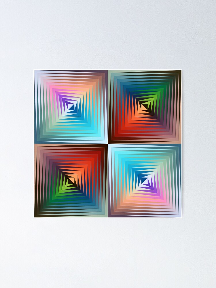 Alternate view of Victor #Vasarely, was a Hungarian-French #artist, who is widely accepted as a #grandfather and leader of the #OpArt movement Poster