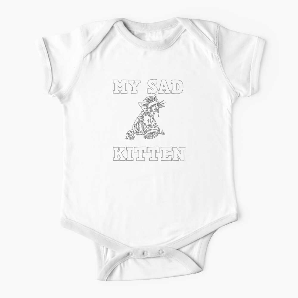 Sad Crying Cat Meme Trending Funny Sad Kitten Baby One Piece By Elbakr Redbubble