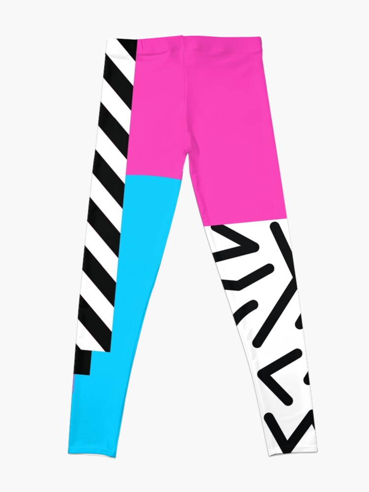 Alternate view of Colorful Retro Memphis Abstract Leggings