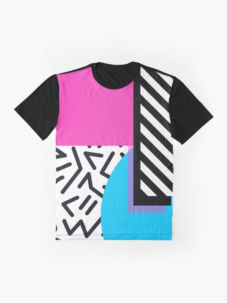 Thumbnail 4 of 5, Graphic T-Shirt, Colorful Retro Memphis Abstract designed and sold by junkydotcom.