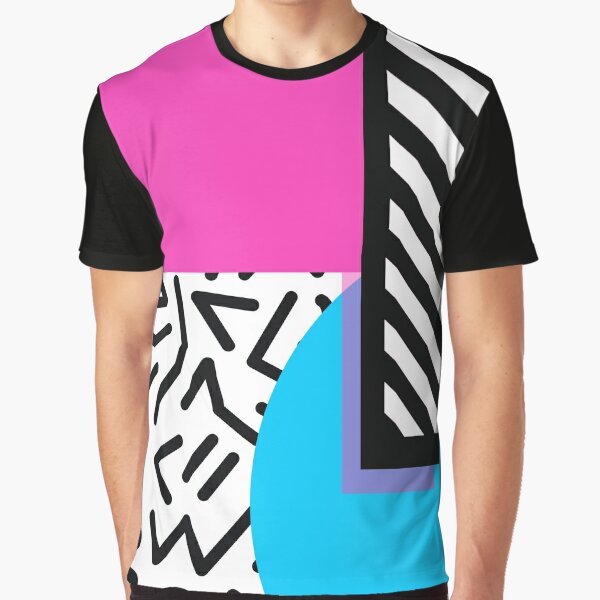 Colorful Retro Memphis Abstract Graphic T-Shirt
