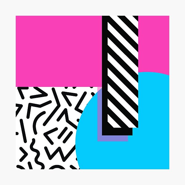 Colorful Retro Memphis Abstract Photographic Print