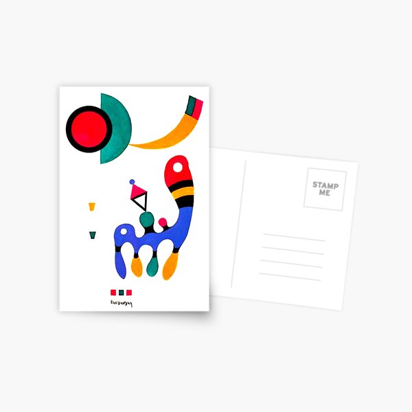 Kandinsky 1944 Composition | Kandinsky Abstract Art w/ Signature Postcard