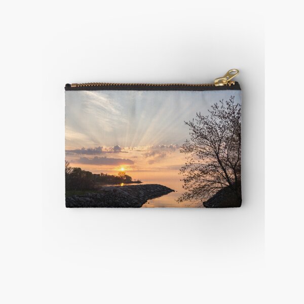 Item preview, Satiny God Rays Glow - Sublime Sunrise on the Lakeshore  designed and sold by Georgia Mizuleva.