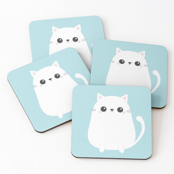 Item preview, White Cute Cat designed and sold by Flakey-.