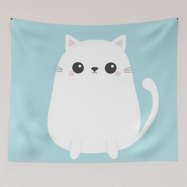 Item preview, White Cute Cat designed and sold by Flakey-.