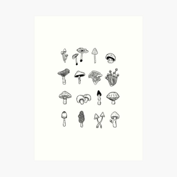 Mushroom Tattoo Posters for Sale | Redbubble