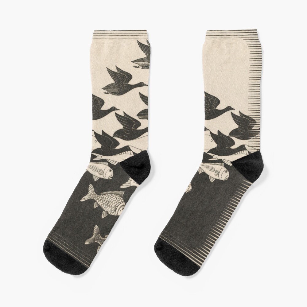 Escher - Sky and water I Socks