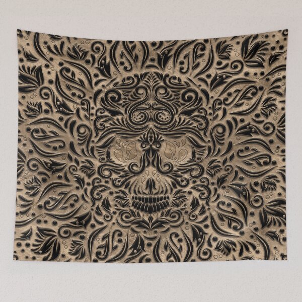 Item preview, Luxury Skull Ornament Black and Gold designed and sold by k9printart.