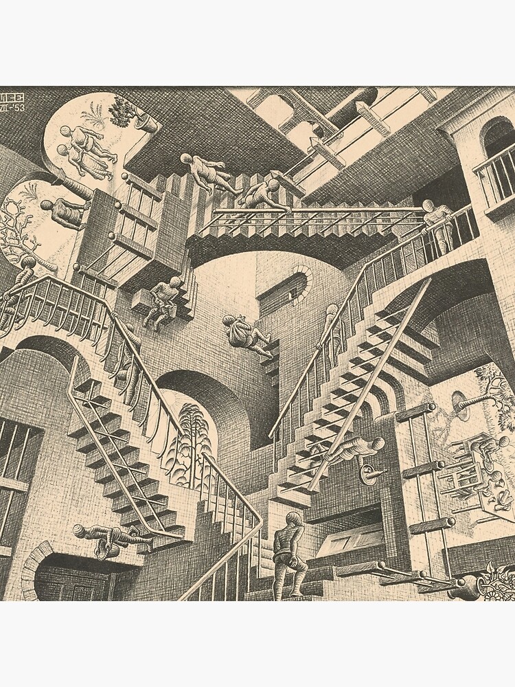 &quot;Escher Relativitätstheorie&quot; Dekokissen von