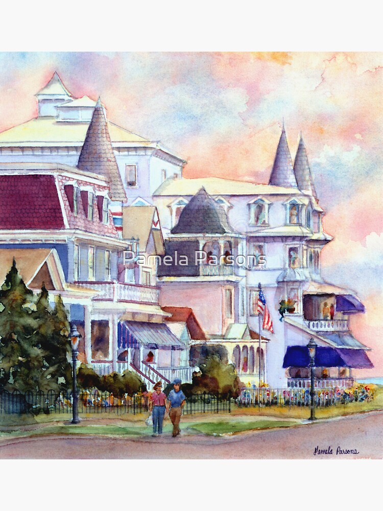Stroll through Cape May, New Jersey. Jersey Shore. From a watercolor painting by Pamela Parsons by parsonsp