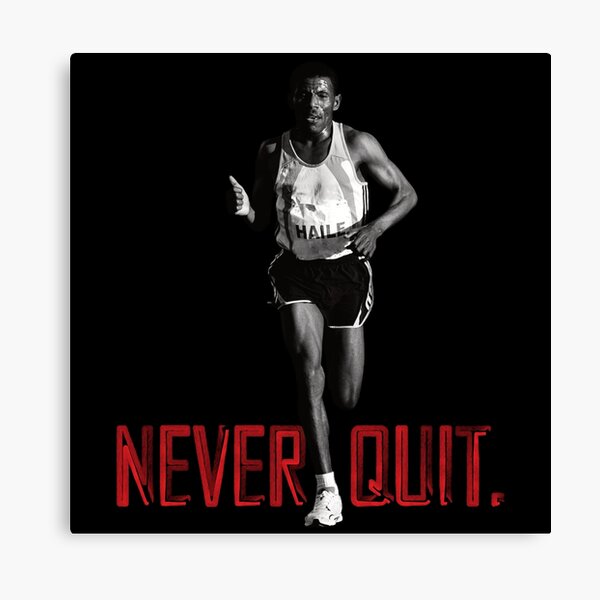Never Quit - Haile Gebrselassie Canvas Print