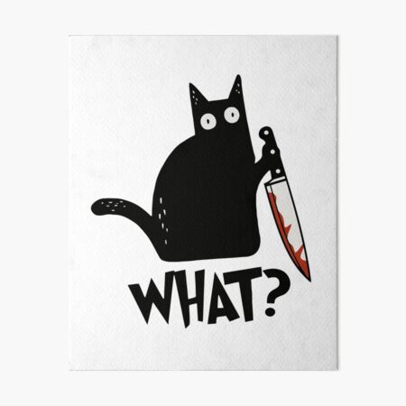 Item preview, Cat What? Murderous Black Cat With Knife Gift Premium T-Shirt designed and sold by ZeLittleFamily.
