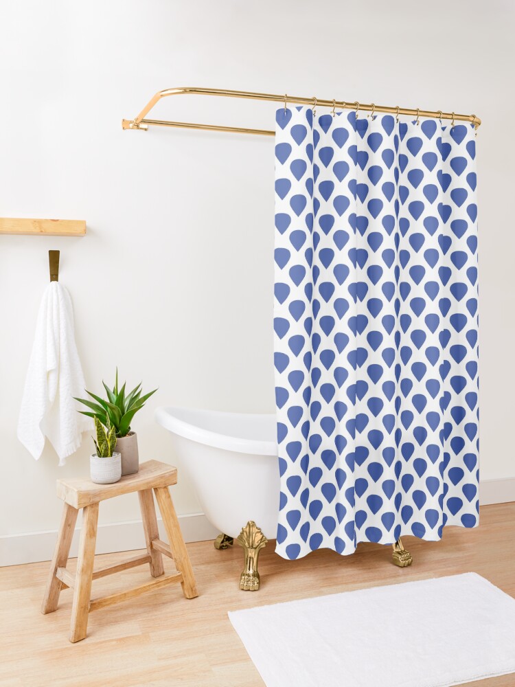 Alternate view of Blue drops Shower Curtain