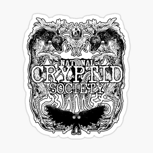 2020 National Cryptid Society Vintage Wendigo, Retro Giant Octopus and New Age Mothman Sticker