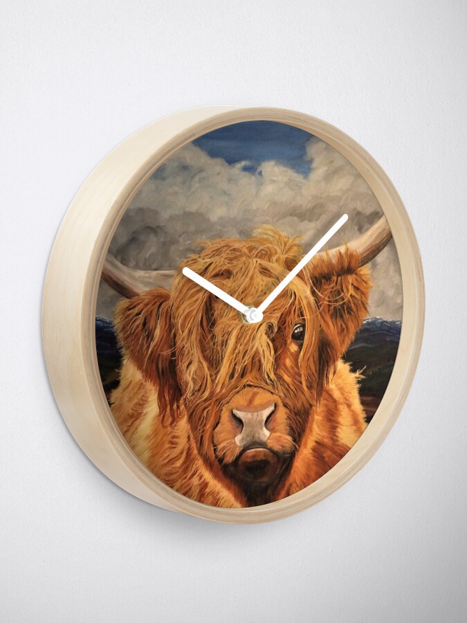 Alternate view of Highland Cow - Clock Clock