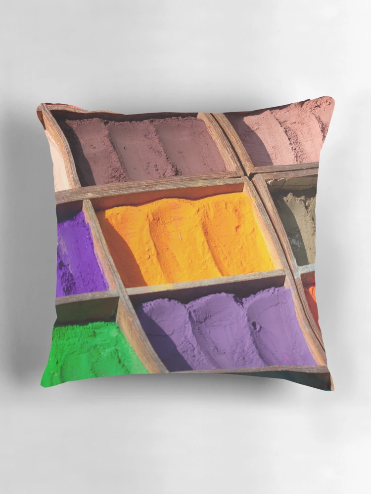 Thumbnail 3 of 4, Pillow, Colorful Indian Powder pattern designed and sold by conceptDVS.
