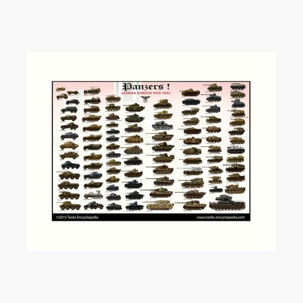 Poster Panzers (With Titles) Art Print