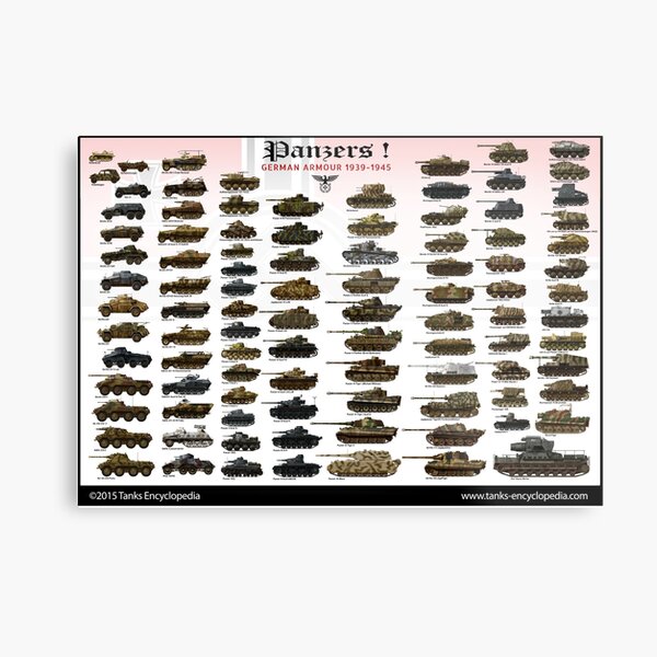 Poster Panzers (With Titles) Metal Print