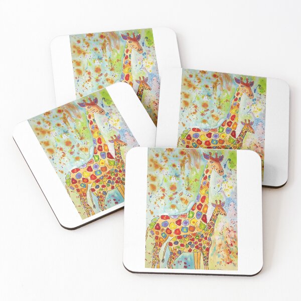 Item preview, Colourful Mother and Baby Giraffes  designed and sold by Casimirasart.