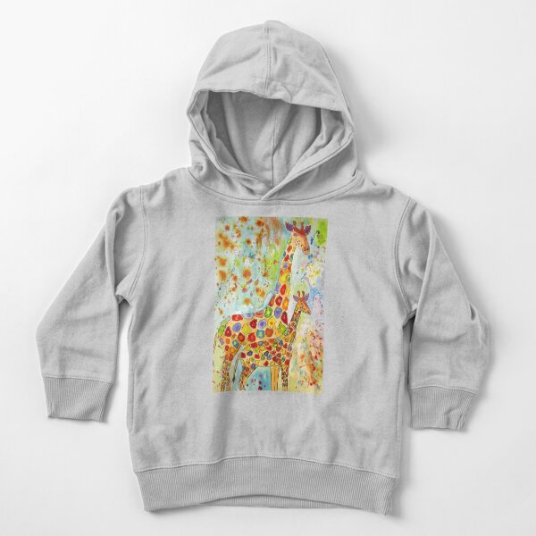 Colourful Mother and Baby Giraffes  Toddler Pullover Hoodie