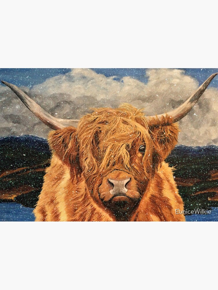 Highland Cow in Early Snow - Wall Art by EuniceWilkie