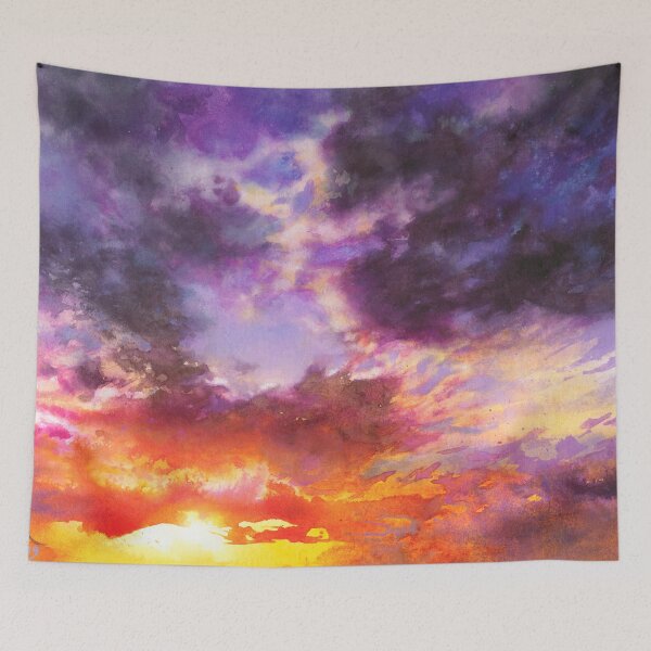 Item preview, Watercolor Sky No 8 - colorful sunset designed and sold by Katarzyna Kmiecik.