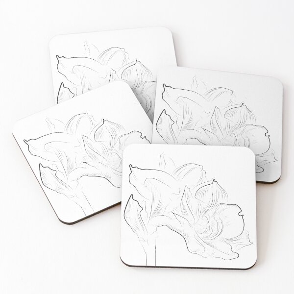 Item preview, Amaryllis detailed line drawing on white background	 designed and sold by RPuniquedesigns.