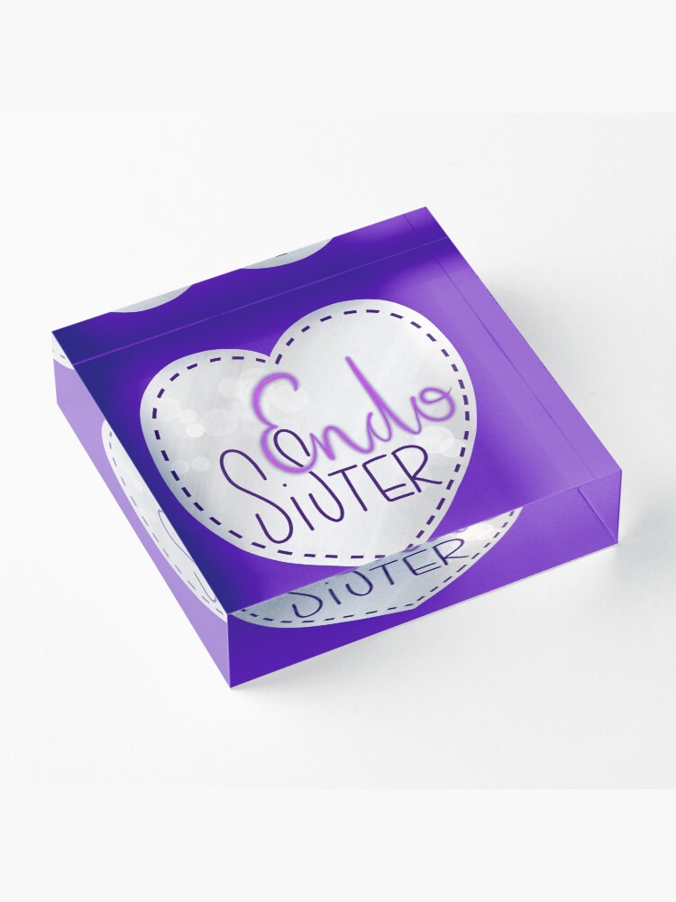 Alternate view of Endometriosis sister awareness handlettering Acrylic Block