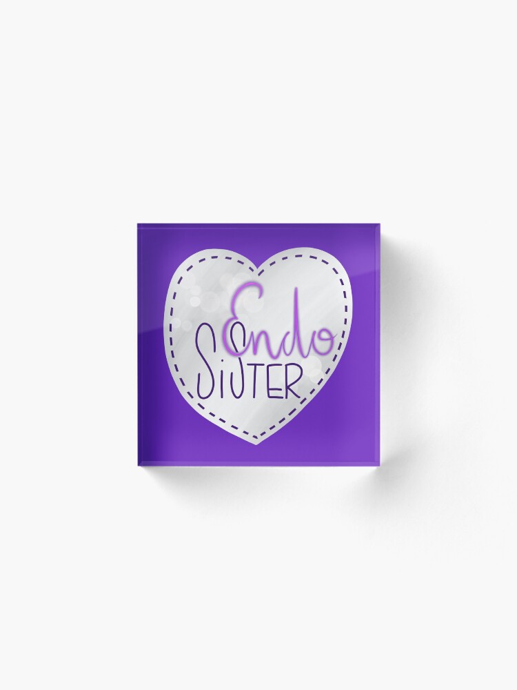 Alternate view of Endometriosis sister awareness handlettering Acrylic Block