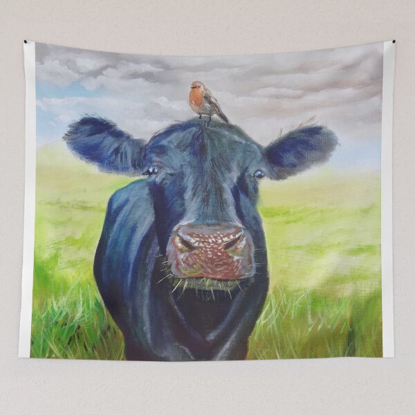 Item preview, Cow painting, cow and a robin designed and sold by GORDON BRUCE ART.
