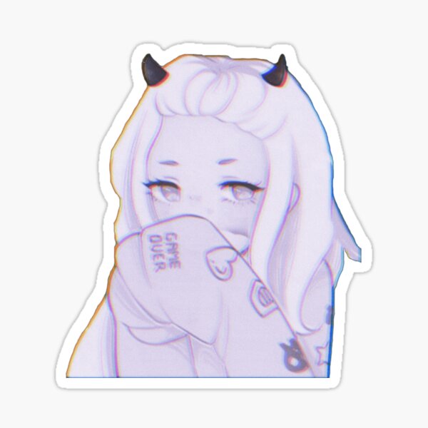 Shy Game Over Girl Sticker