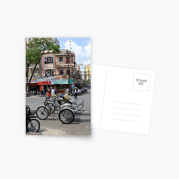 Cyclos (bicycle rickshaws), Ho Chi Minh City, Vietnam Postcard