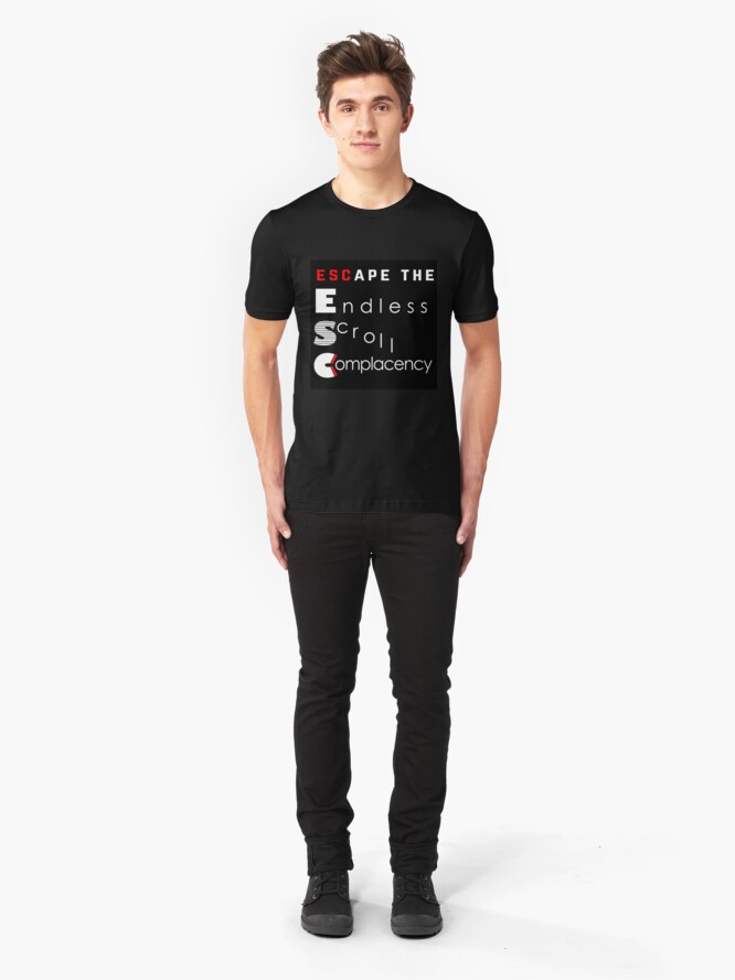 Alternate view of ESC Endless Scroll Complacency Slim Fit T-Shirt