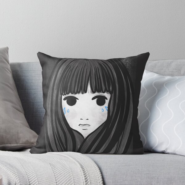Black tears Throw Pillow