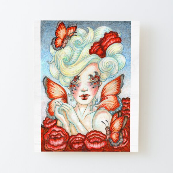 Butterfly Fairy Art titled Bloom by Stephanie Ann Garcia Wood Mounted Print