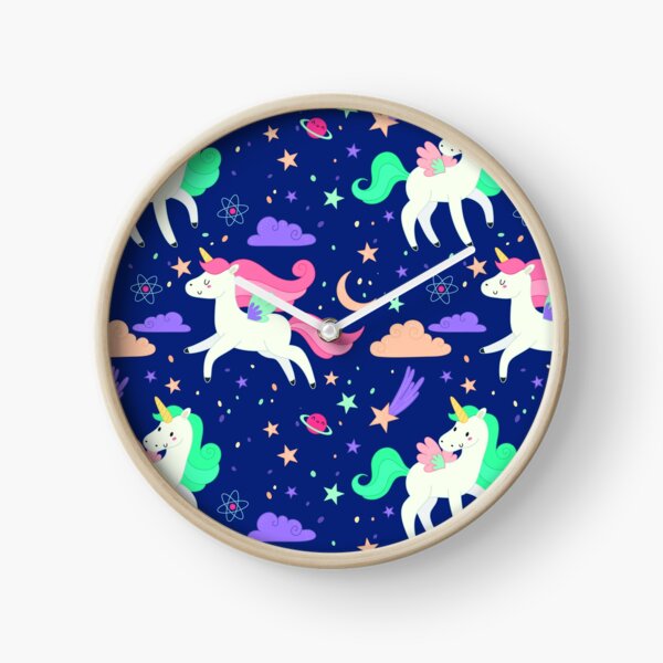 Flying Unicorns Clock