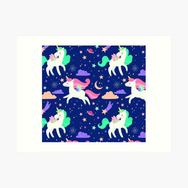 Flying Unicorns Art Print