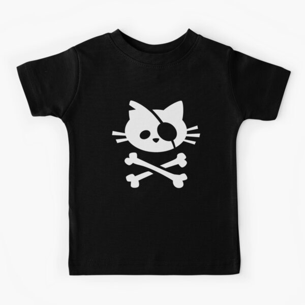 Cute Pirate Cat: Skull and Crossbone Kids T-Shirt