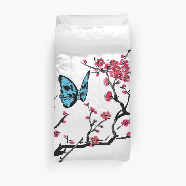 Skullerfly Cherry Blossom Duvet Cover