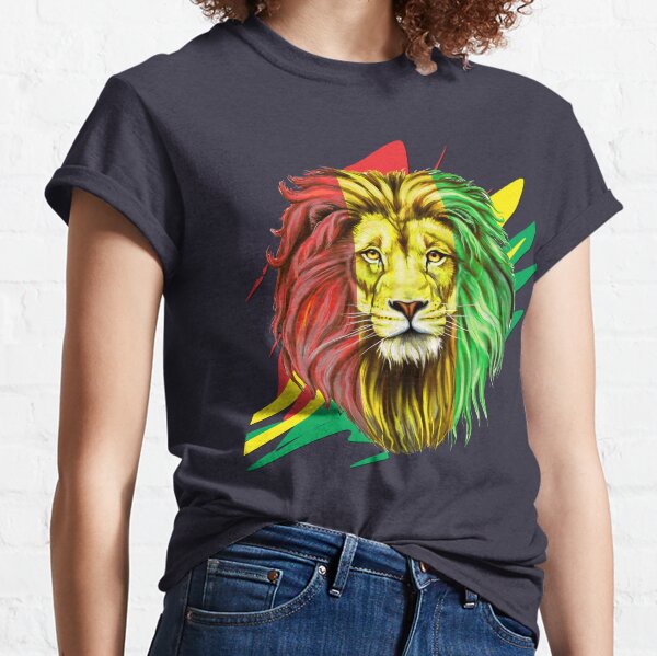 Rastafari Lion IV T-Shirt Rasta Löwe Jah Babylon Irie Reggae Jamaika Afrika Ska