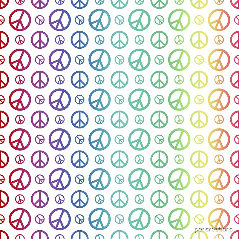 Rainbow Peace Signs By Pencreations Redbubble 