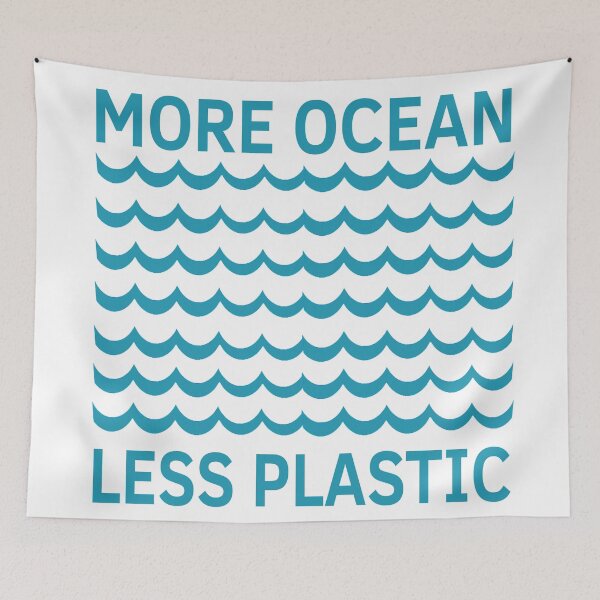 Item preview, More Ocean Less Plastic Turquoise Wave designed and sold by seagullz.