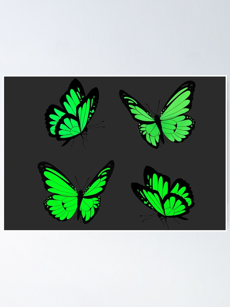 Conjunto De Cuatro Mariposas Coloridas Decorativas Ilustración del
