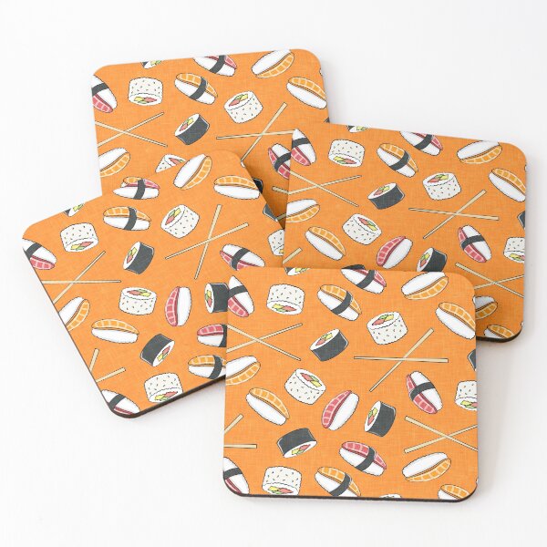 Item preview, Sushi & Sashimi - Japanese cuisine - orange designed and sold by littlearrow.