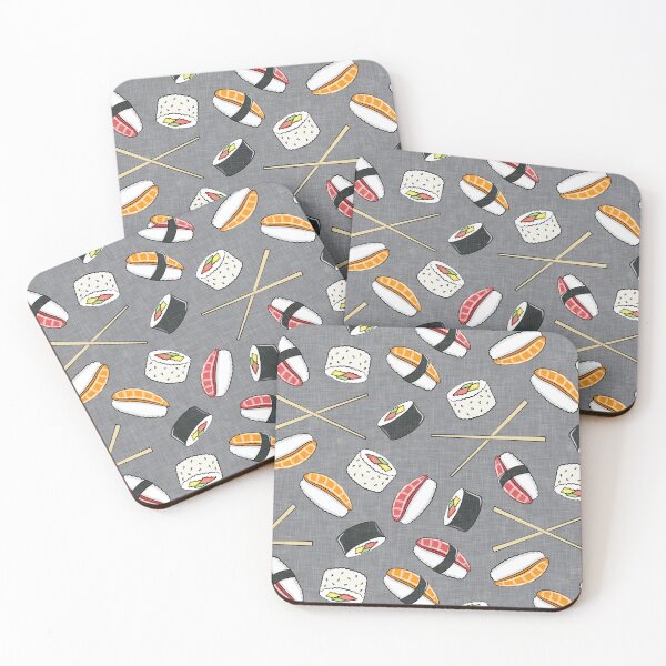 Item preview, Sushi & Sashimi - Japanese cuisine - grey designed and sold by littlearrow.